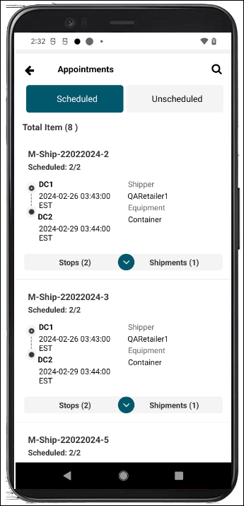 GLGMobileApp_Appointments_3-8-2_CarrierMgr_ScheduledTab_20240223.png
