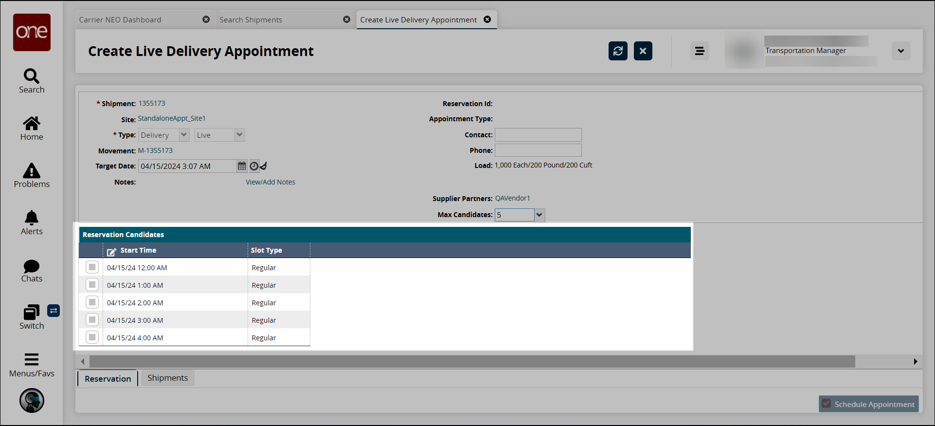 CreateLiveDeliveryAppointment_3-9_CarrierMgr_ControlledShipmentReservationCandidatesTableHighlighted_20240411.png